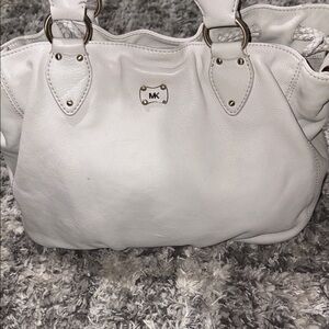 Michael Kors White Leather Tote Bag